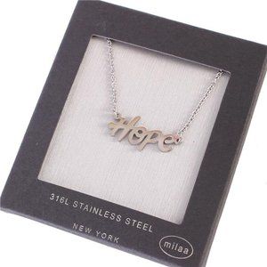 STAINLESS STEEL HOPE PENDANT NECKLACE